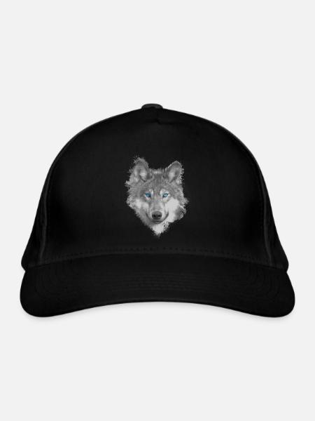 Wolf - Bio-Baseballkappe - Schwarz
