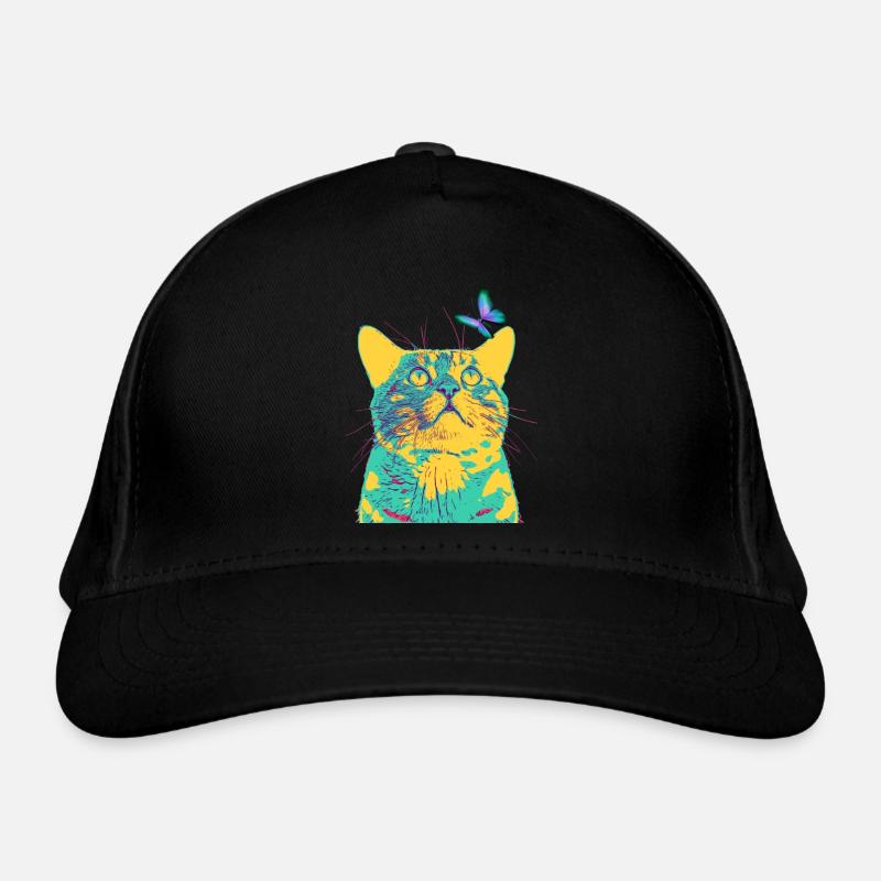 le papillon aime le chat Casquette classique bio