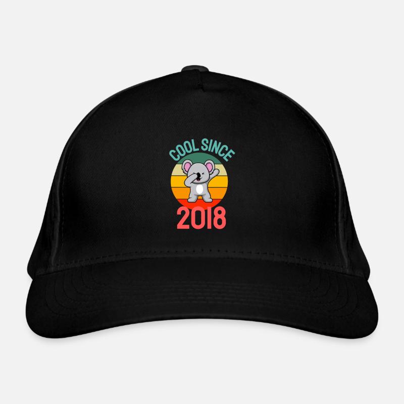 Cool seit 2018 Retro Dabbing Koala 4. Geburtstag Bio-Baseballkappe