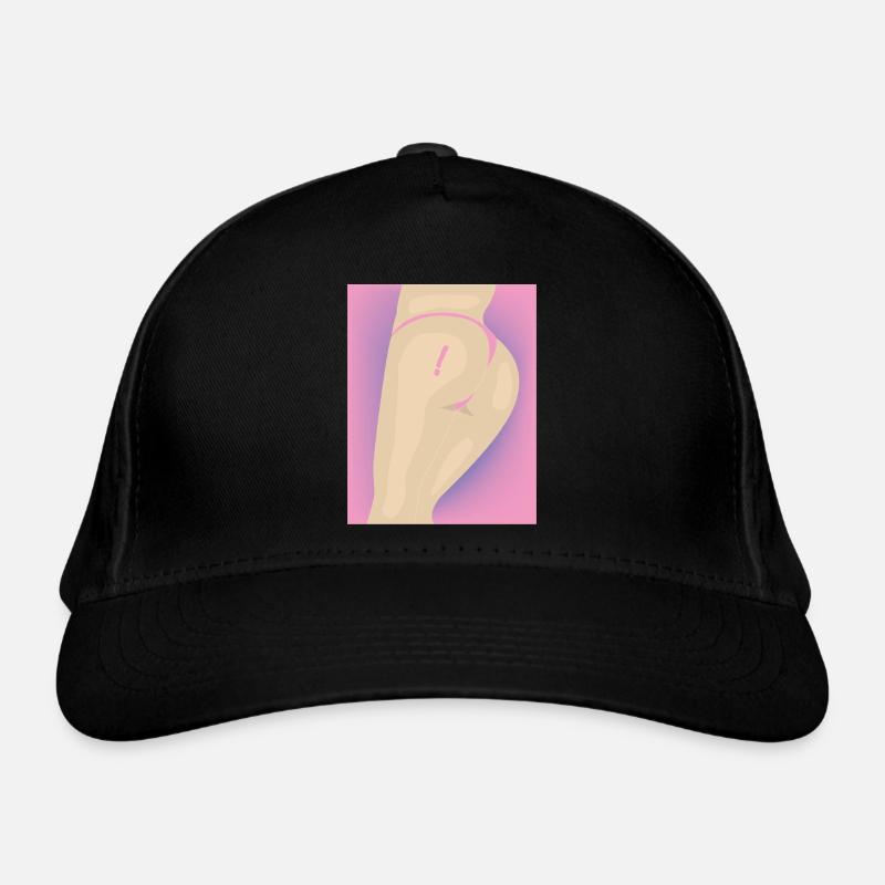 Rosa Gesäß - Bio-Baseballkappe - Schwarz