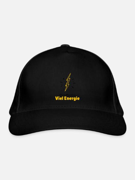 Viel Energie - Bio-Baseballkappe - Schwarz - Vorne