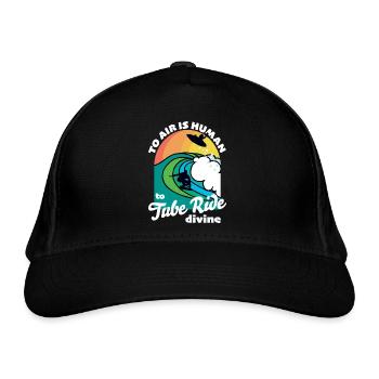 Funny Surfing T-shirt Quote, To Err (Air) is Human - Organic Baseball Cap - black - Front