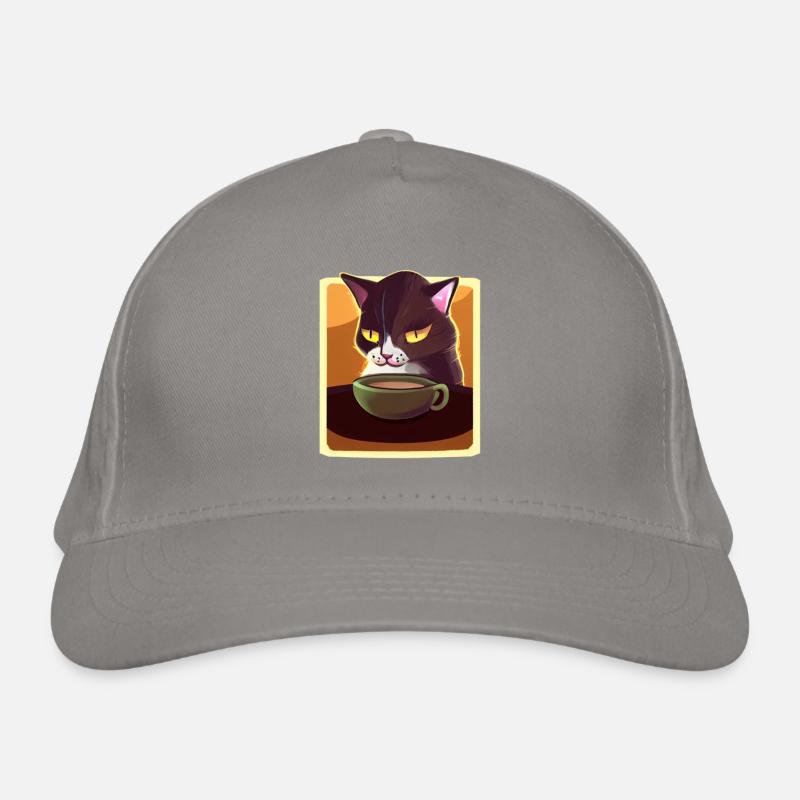 Kaffee Katze Müde Katze Kaffee Bio-Baseballkappe