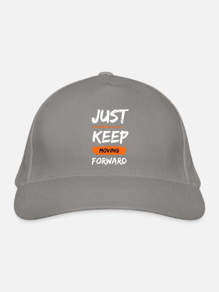 Just Keep Moving - Organic Baseball Cap - light grey - Front