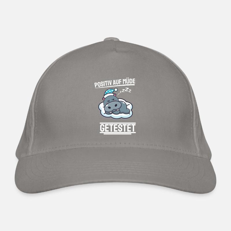 Lustiges Langschläfer Hippo Geschenk Nilpferd Bio-Baseballkappe