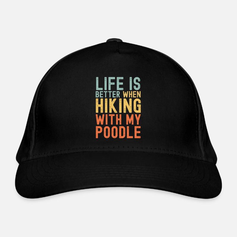 Pudel Wanderhund retro Bio-Baseballkappe