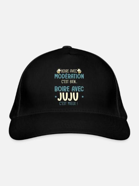 Julien modération boire avec juju c est mieux - Casquette classique bio - noir - Devant