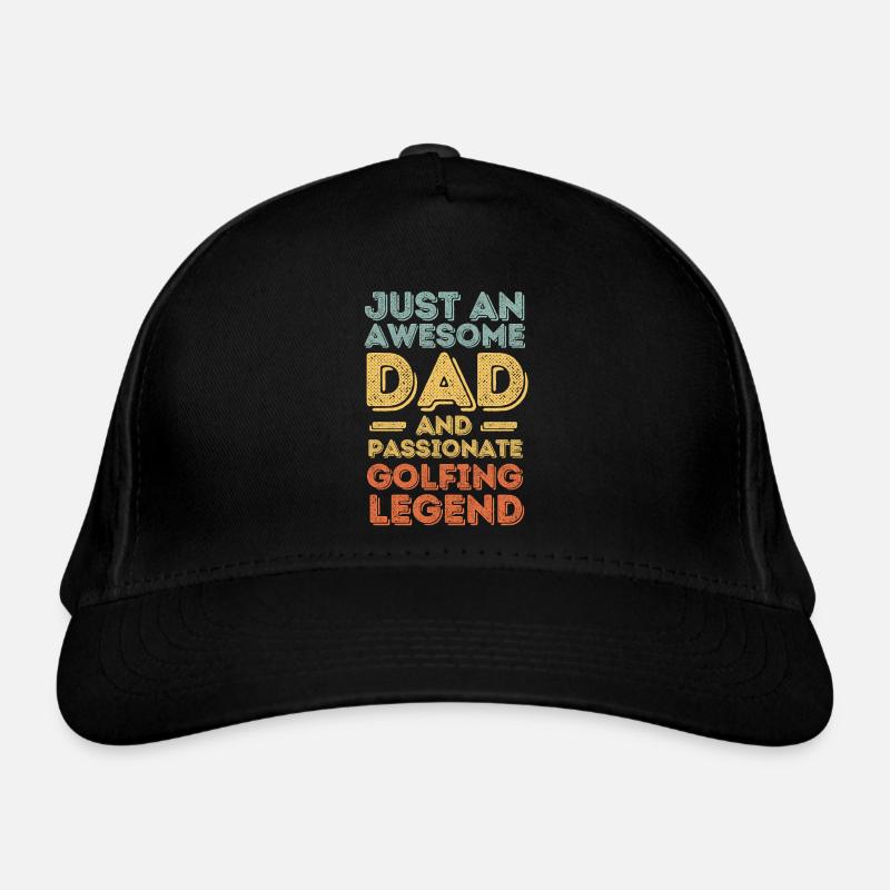 Dad golfing retro Organic Baseball Cap