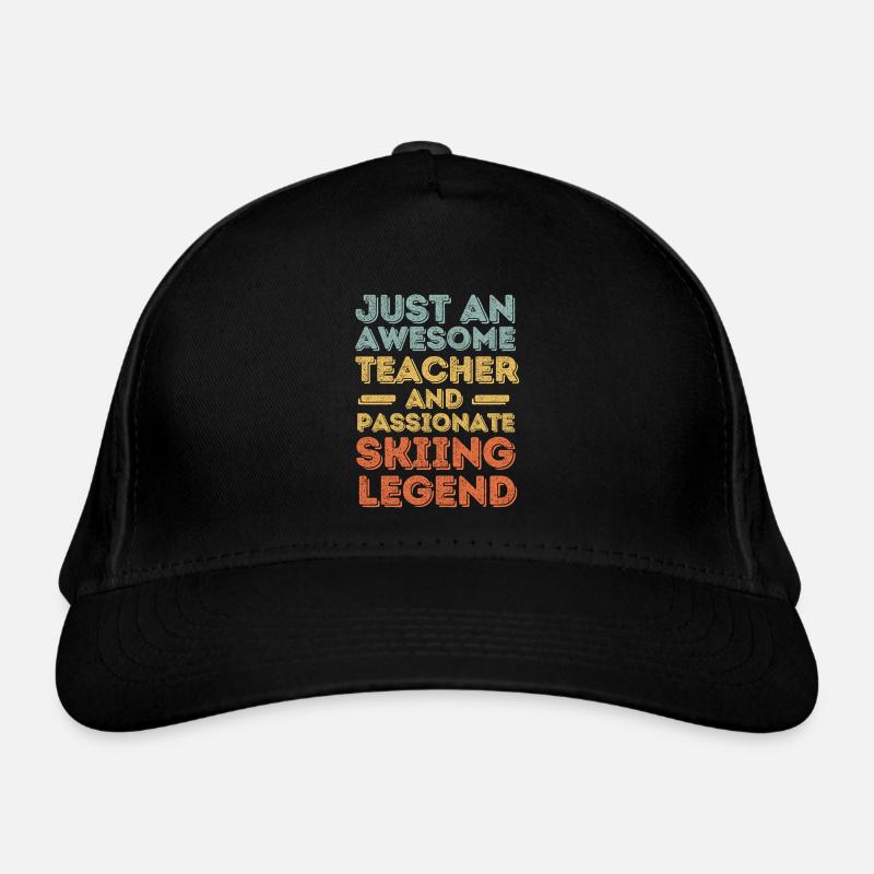 Instructor skiing retro Organic Baseball Cap