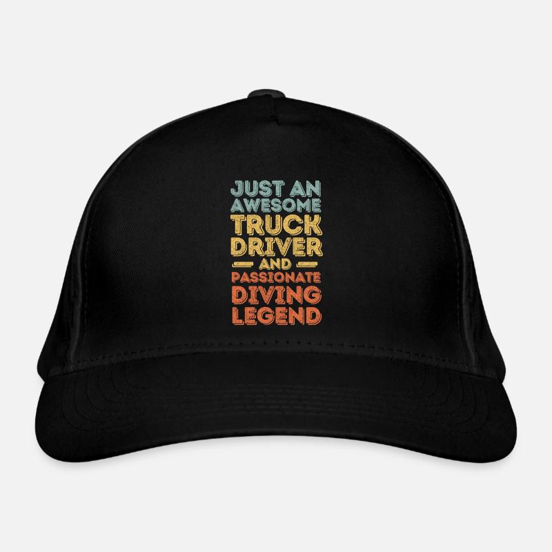 Truck driver diving retro Organic Baseball Cap