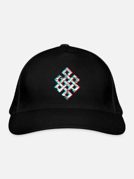 Karma Psychedelic 3D Glitch Anaglyph Fancy - Bio-Baseballkappe - Schwarz - Vorne