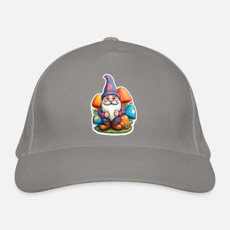 Dwarf surrounded by mushrooms Organic Baseball Cap