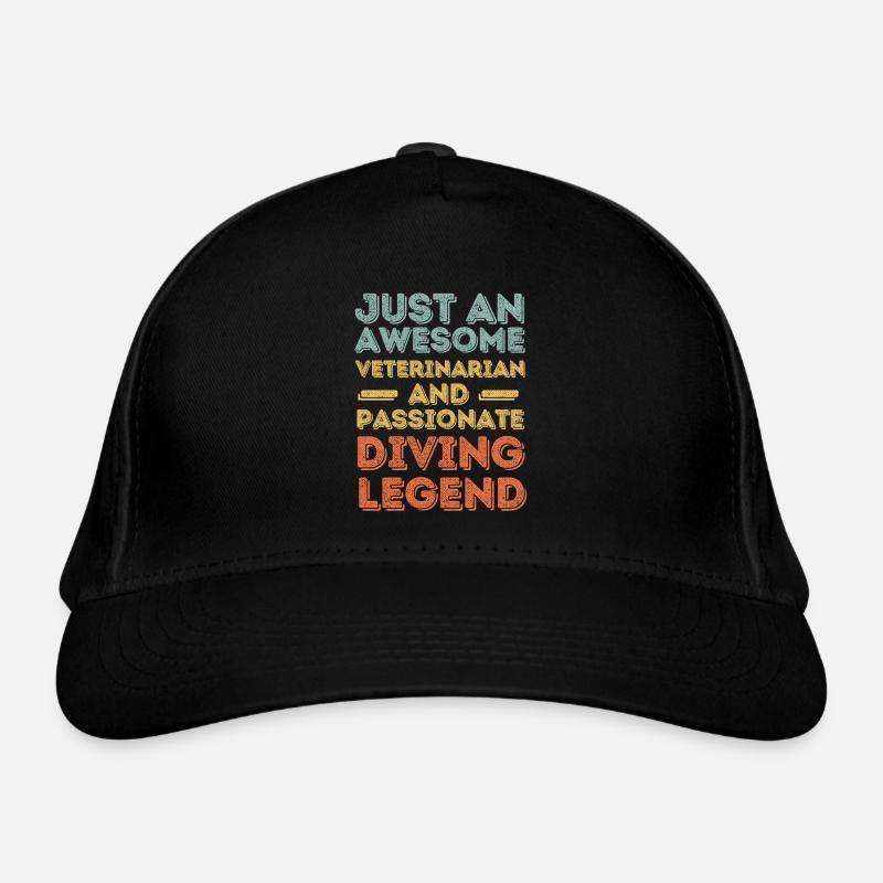 Vétérinaire Légende de plongée rétro Casquette classique bio