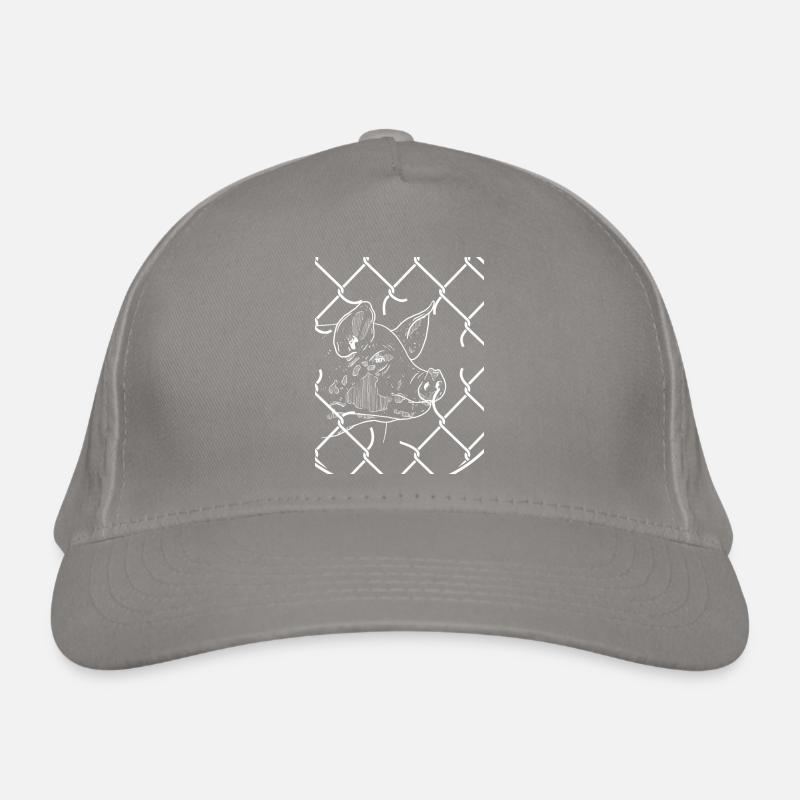 Libération animale, grille, cochon Casquette classique bio