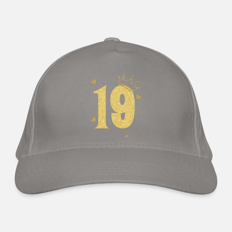19e anniversaire couronne doré Casquette classique bio