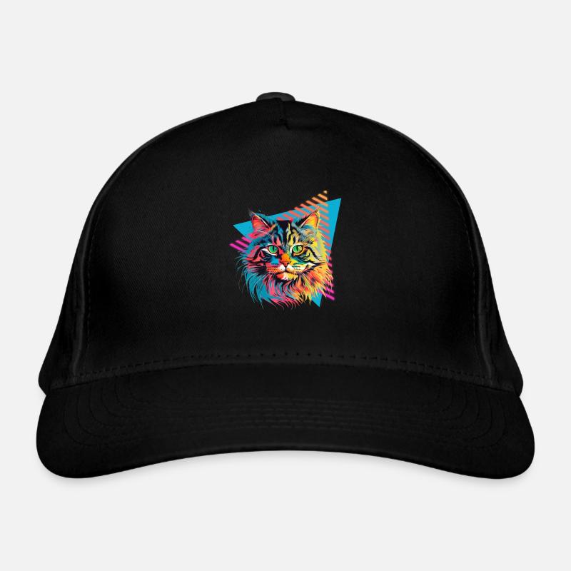 Siberian cat 80s style Organic Baseball Cap