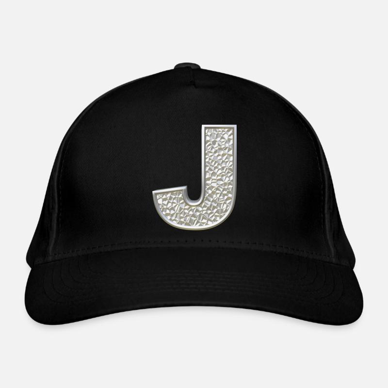 J, letter, letter J, initial, initial J, monogram, Organic Baseball Cap