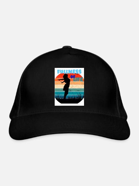 Plénitude de la vie. Vivre pleinement sa vie. Pour vivre pleinement sa vie. - Casquette classique bio - noir - Devant