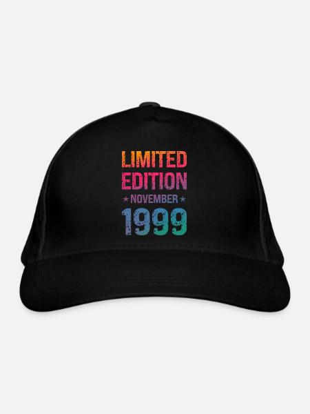 Limited Edition 25 Geburtstag Party Jahrgang 1999 - Bio-Baseballkappe - Schwarz - Vorne