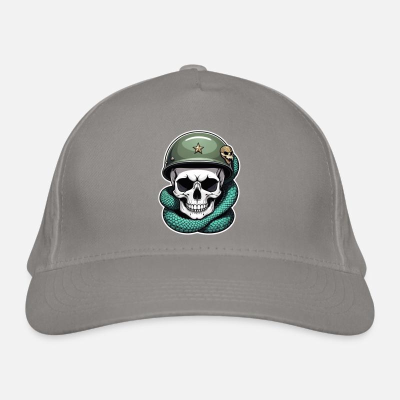 Snake Skeleton and Tattoo Organic Baseball Cap