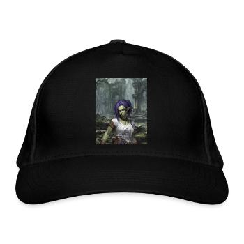 Sharvin the Orc in the Swamp Ruins - Organic Baseball Cap - black - Front