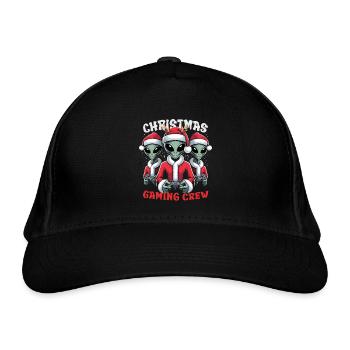 Weihnachts-Gaming-Crew - Bio-Baseballkappe - Schwarz - Vorne