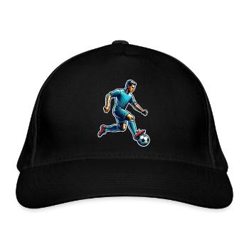 Fußball Fußballer - Bio-Baseballkappe - Schwarz - Vorne
