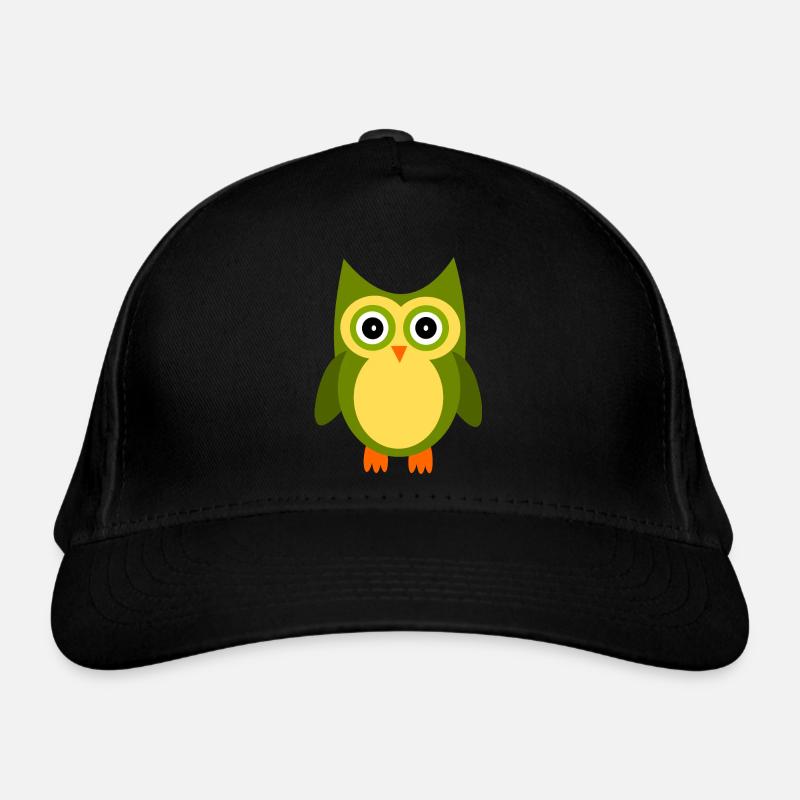 green owl bird green Organic Baseball Cap