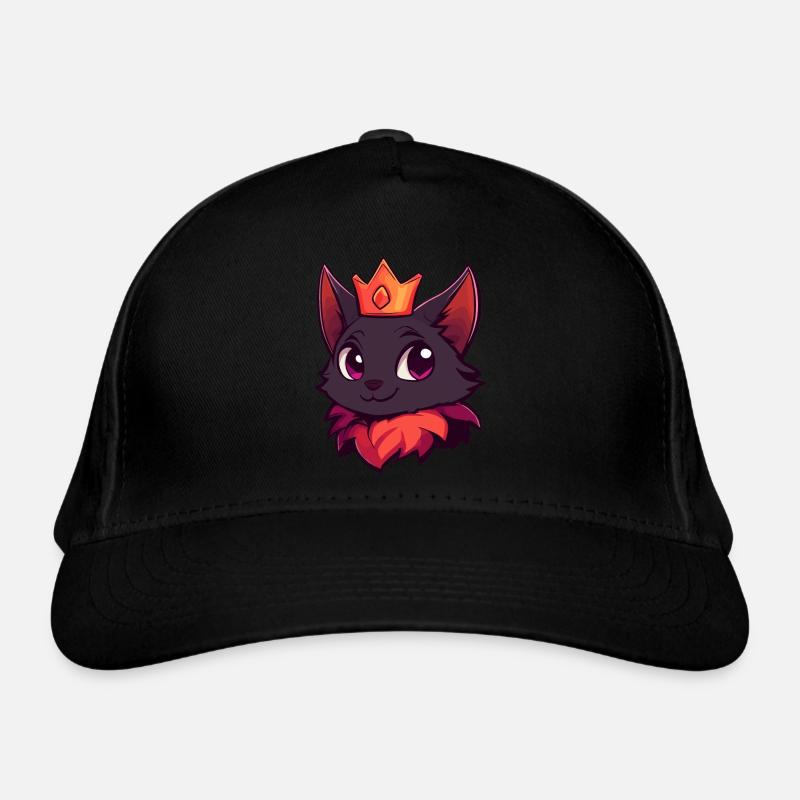 Chat couronné mignon avec sourire espiègle Casquette classique bio