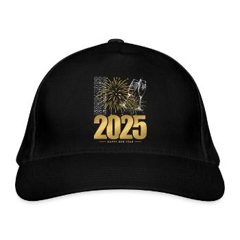 Neujahr 2025 - Bio-Baseballkappe - Schwarz - Vorne