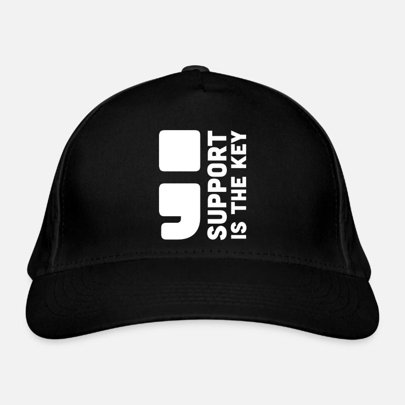 Support is The Key - Bio-Baseballkappe - Schwarz