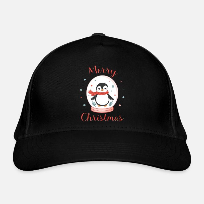 Cute Penguin in Snow Globe Christmas Design Organic Baseball Cap