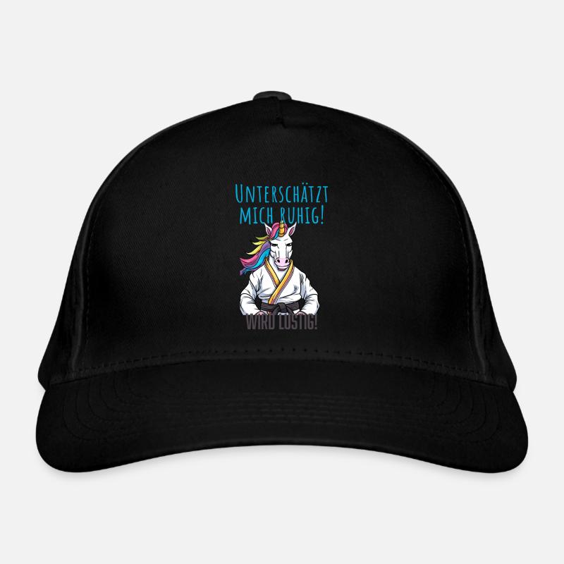 Karate Einhorn Bio-Baseballkappe