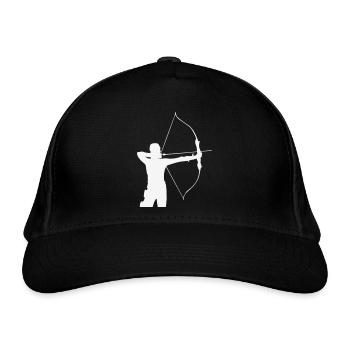 Bogenschütze Silhouette - Bio-Baseballkappe - Schwarz - Vorne