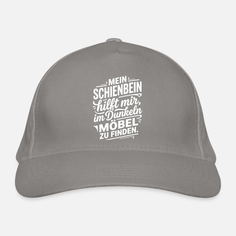 Schienbein trifft Möbel Humor Spruch Bio-Baseballkappe