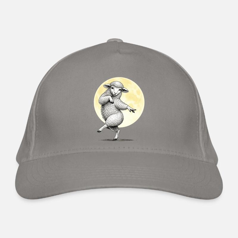 Illustration de moutons dansants sur la lune Casquette classique bio