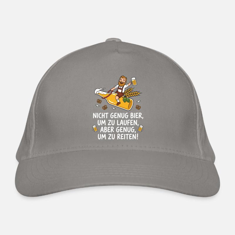Bier reiten Spruch lustig Bio-Baseballkappe