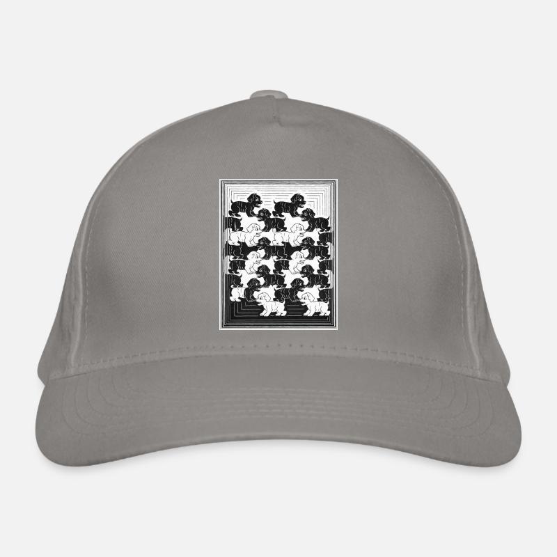 Dachshund Puppies in Monochrome Pattern Organic Baseball Cap