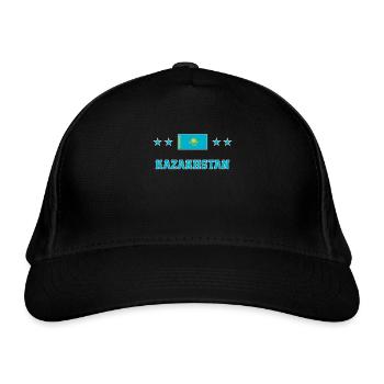 Kasachstan - Bio-Baseballkappe - Schwarz - Vorne