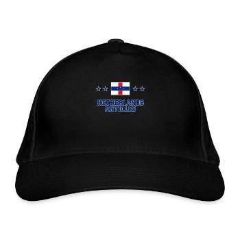 Niederländische Antillen - Bio-Baseballkappe - Schwarz - Vorne