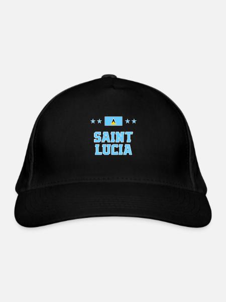 Saint Lucia - Organic Baseball Cap - black - Front
