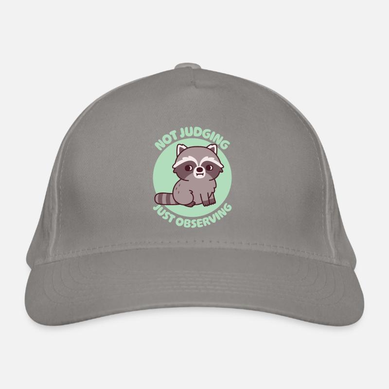 Œil latéral mignon de raton laveur Ne pas juger Juste observer Casquette classique bio
