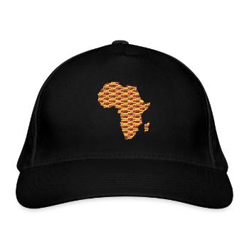 Afrique continent Kente Modèle - Casquette classique bio - noir - Devant