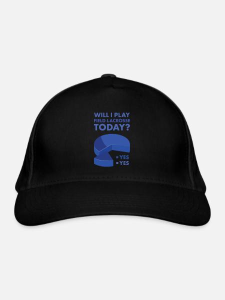 Sport Will I Play Field Lacrosse - Organic Baseball Cap - black - Front