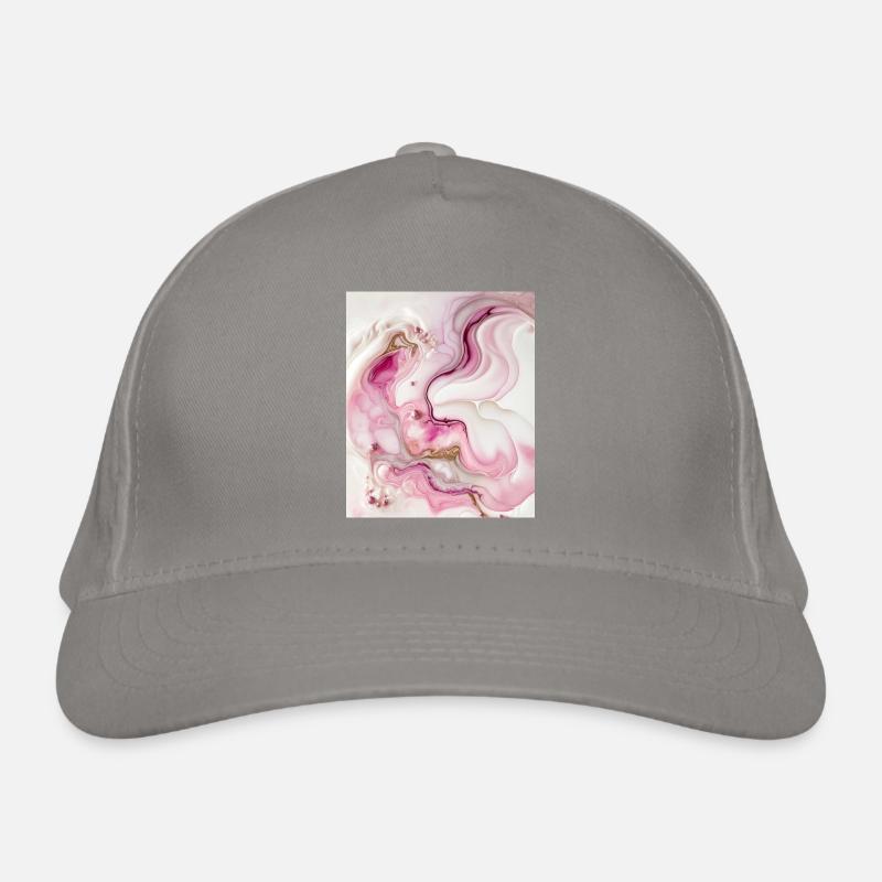 Pastel Pink And Gold Paint Swirl Pattern Organic Baseball Cap
