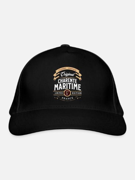 Charente-Maritime Département France - Casquette classique bio - noir - Devant