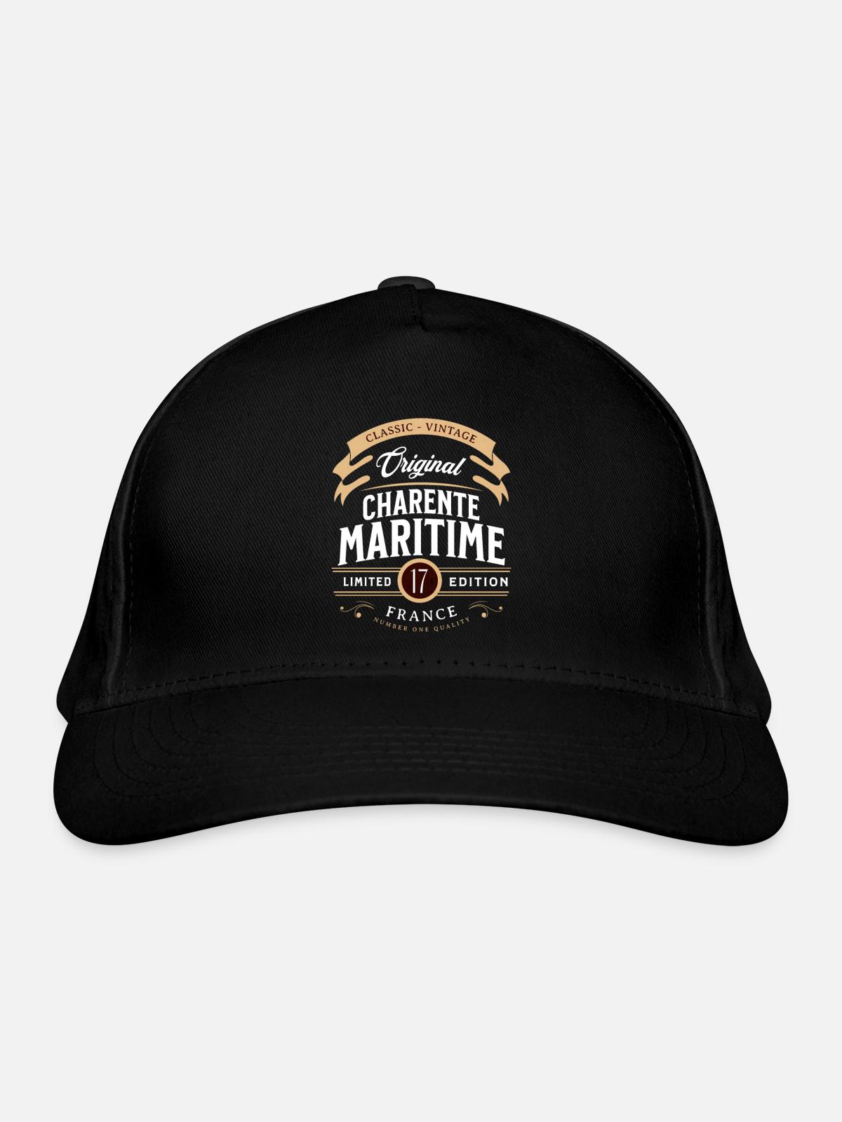 Charente-Maritime Département France - Casquette classique bio - noir - Devant