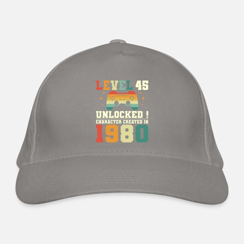 45 Year Old Gamer Anniversary Level Organic Baseball Cap