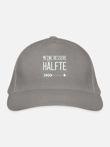 Valentinstag Partnershirt: meine bessere Hälfte - Bio-Baseballkappe - Hellgrau - Vorne