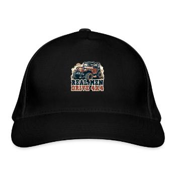 REAL MEN DRIVE 4X4 VEHICLE - Organic Baseball Cap - black - Front